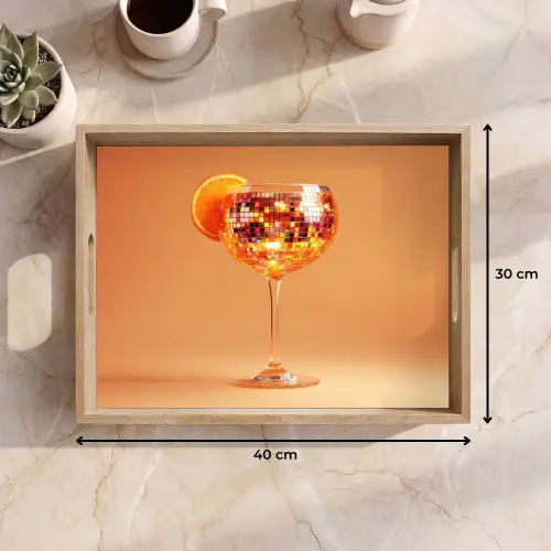 Drank - Oranje - Glitter - Disco Dienblad Rechthoek middel -USP_Formaat
