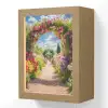 Doorkijk - Bloemen - Kleurrijk - Natuur Light Box met kabel (Wandlamp) klein -3d