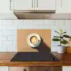 Cappuccino - Kop - Schotel - Minimalitisch keuken achterwand spatscherm klein -sfeer2