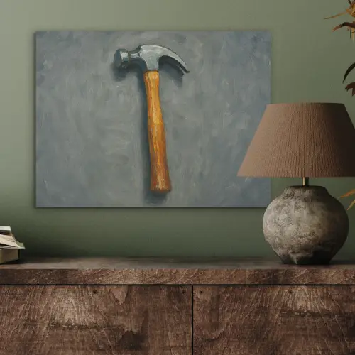 Hamer - Schilderij - Gereedschap PET vilt klein -sfeer2