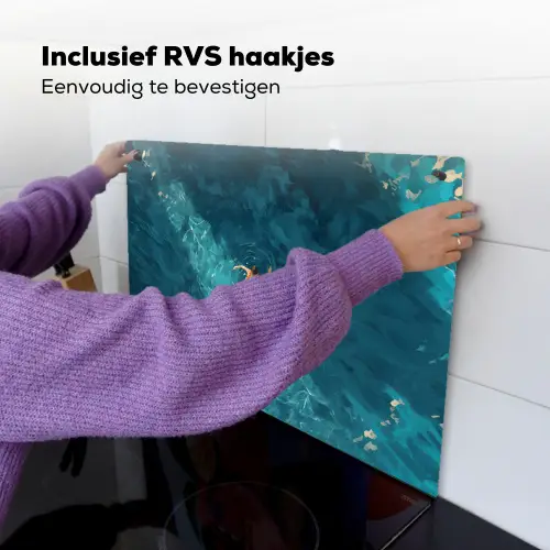 Vrouw - Water - Bikini - Oranje Inductie beschemer met haakjes klein -ky-ophangen-nl