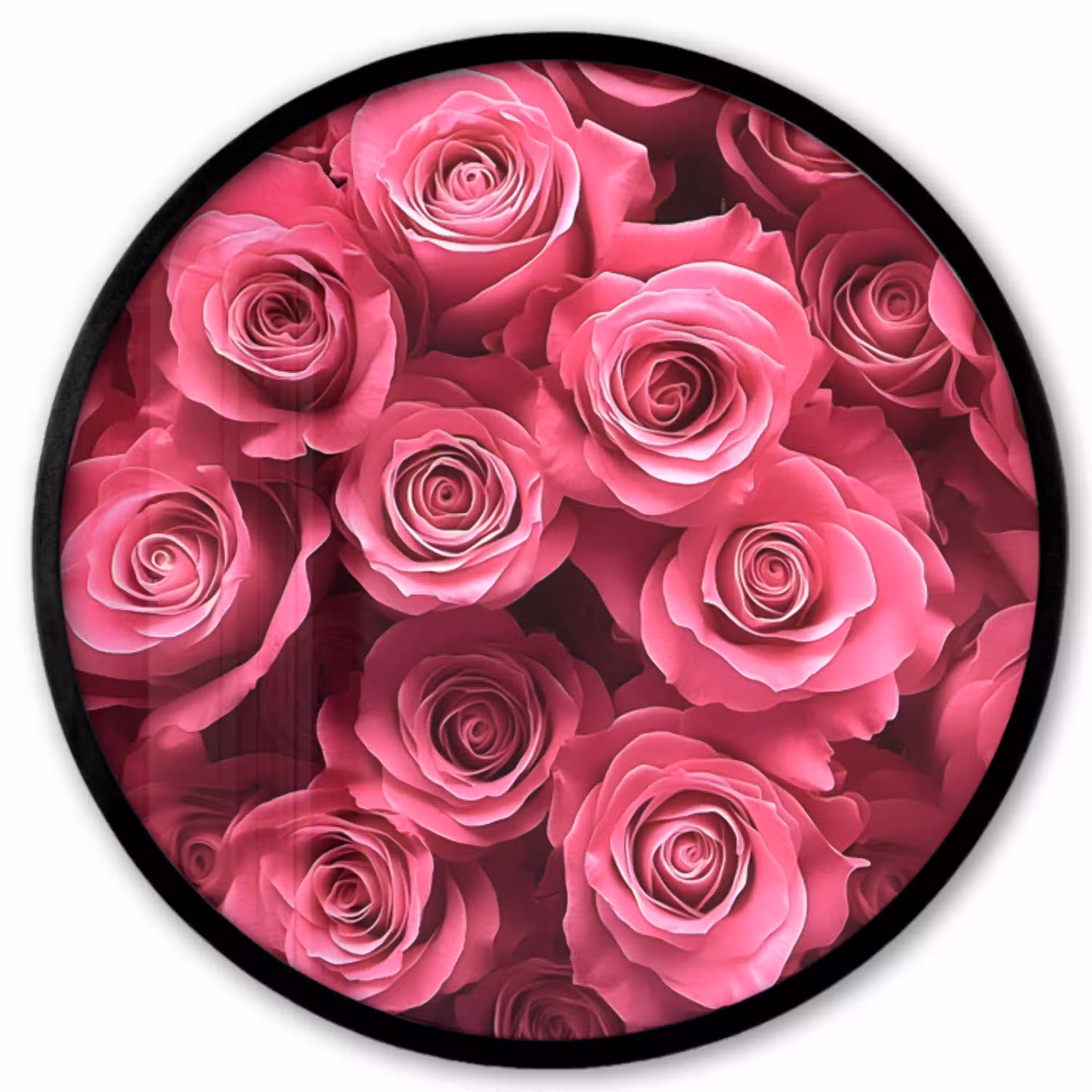 Rozen - Pink - Bloem Fotolijst rond zonder passe partout klein -3d