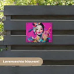Vrouw - Portret - Abstract - Paars tuinposter los doek klein -sfeer3