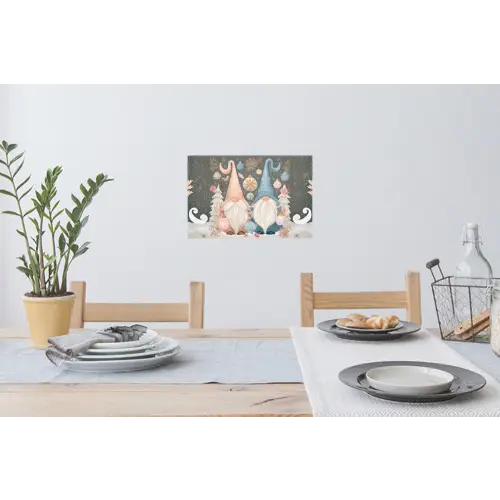 Kerst - Gnomen - Pastel Muursticker klein -eettafel