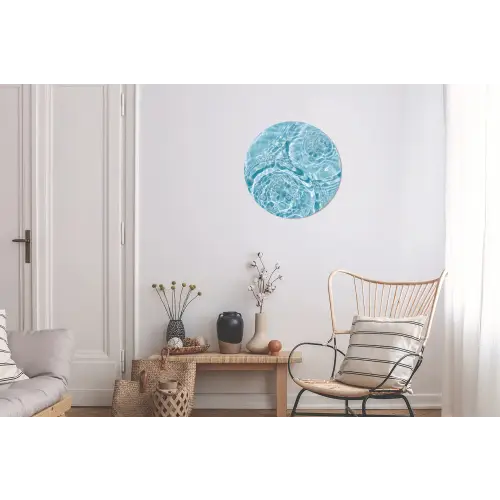 Water - Blauw - bubbels Wandcirkel aluminium klein -woonkamer