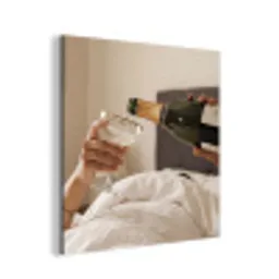 Champagne - Bed - Bubbels aluminium wit klein -3d
