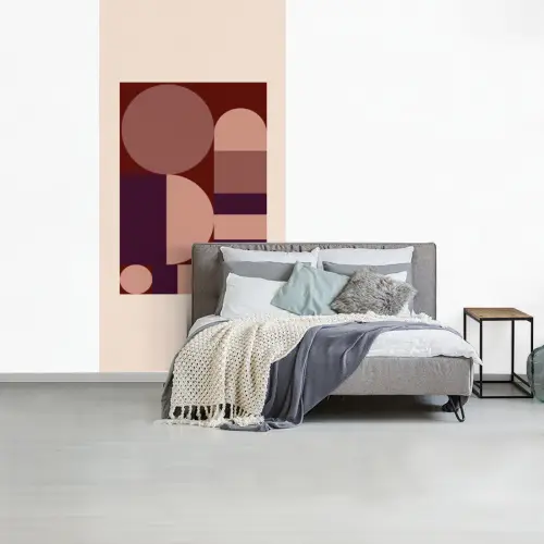 Geometrisch - Cirkels - Rood fotobehang vinyl groot -slaapkamer