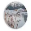 Riet - Gras - Natuur - Winter - Meer Akoestische PET Vilt - Rond klein -3d