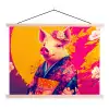 Varken - Bloemkroon - Kimono - Abstract textielposter latten blank klein -3d