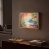Landschap - Olieverf - Kleurrijk - Natuur Light Box met batterij (Wandlamp) middel -sfeer1