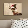 Kerst - Hert - Gewei - Rood canvas 2cm klein -sfeer3