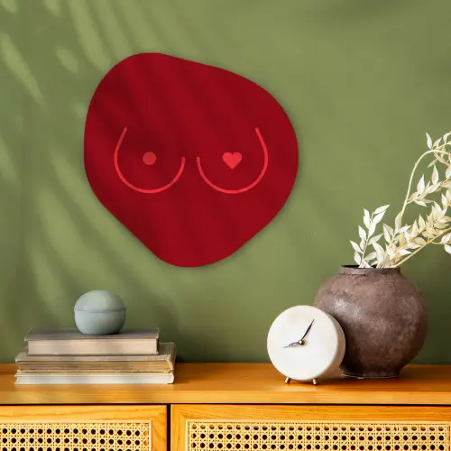 Minimalistisch - Lijnillustratie - Rood Wandcirkel Organisch Forex 3mm klein -sfeer2