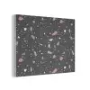 Terrazzo - Patroon - Zwart - Zacht PET vilt klein 837 -3d