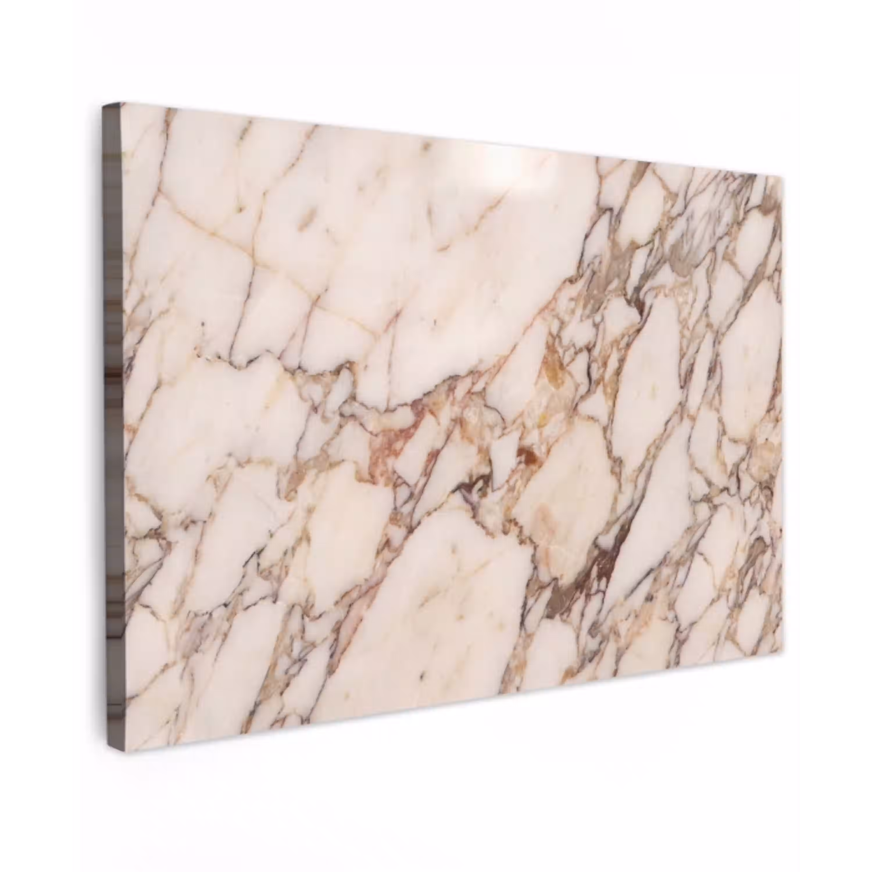 Textuur - Gesteente - Aderen - Abstract - Wit Tuinposter op houten frame 2 cm dik klein -3d