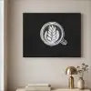 Krijttekening - Koffie - Latte art Textielframe zwart klein -sfeer2