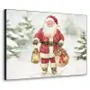 Kerstman- Winter - Sneeuw - Wit - Rood Textielframe zwart klein -3d