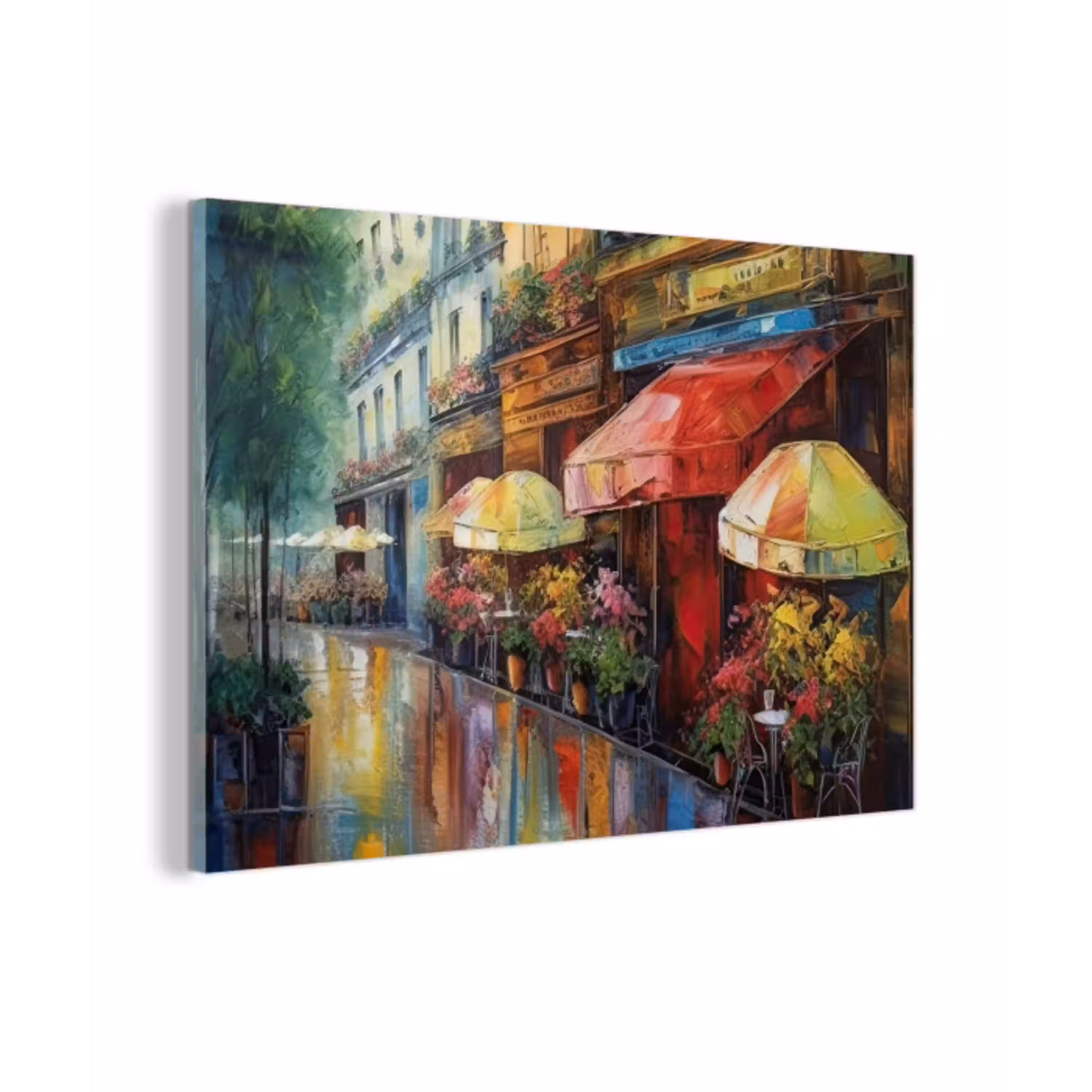 Straat - Olieverf - Kleurrijk - Stad plexiglas 5mm klein -z3d