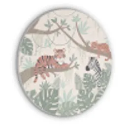 Jungle - Rustiek - Pastel Akoestische PET Vilt - Rond klein -3d
