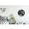 Springen - Paard - Zwart - Wit Wandcirkel aluminium klein -kinderkamer