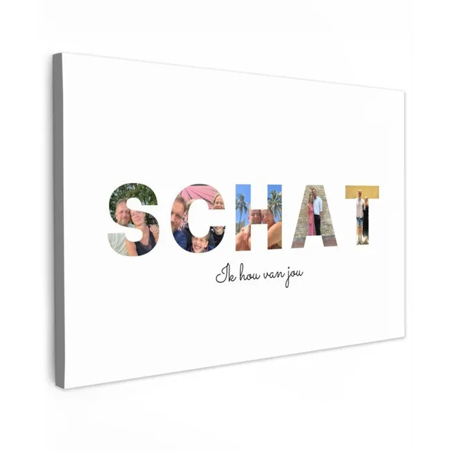 Gepersonaliseerd buiten canvas - Schat - Lettercollage
