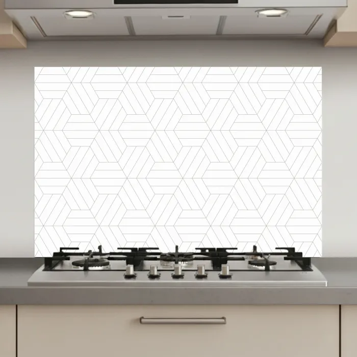 Patroon - Lijn - Design - Zwart - Wit keuken achterwand spatscherm klein 900 -3d_website