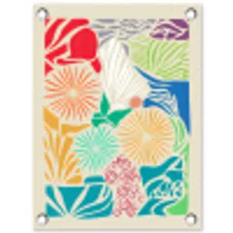 Kleurrijk - Abstract - Bloemen - Patronen tuinposter los doek klein -3d