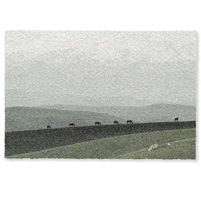 Grijs - Berg - Paarden Deurmat klein -zkaufland3d