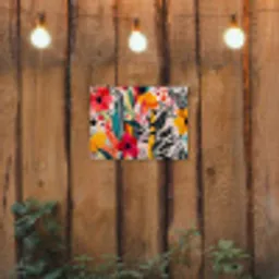 Bloemen - Bladeren - Abstract - Kleurrijk tuinposter los doek klein -sfeer1