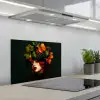 Vrouw - Rood - Groen - Druiven keuken achterwand spatscherm klein -3d_schuin