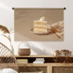 Vanilletaart - Cake - Romig Wandkleed katoen middel -sfeer5