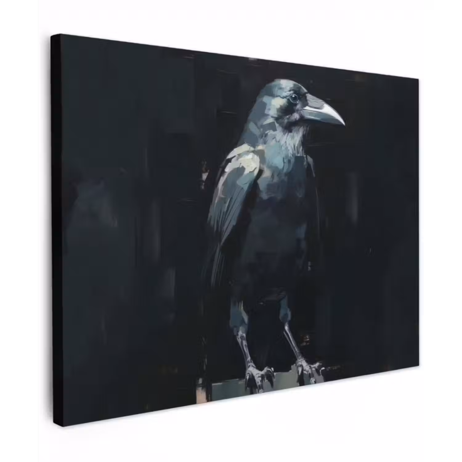 Canvas schilderij - Raaf - Vogels - Zwart