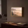 Zonlicht - Mist - Bergen - Bomen Light Box met batterij (Wandlamp) middel -sfeer1