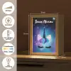 Wimpers - Eenhoorn - Sterren - Blauw Light Box met kabel (Kinderlampje) klein -USP_NL