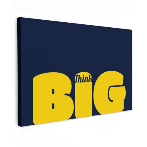 Think big - Blauw - Geel canvas 2cm klein -z3d