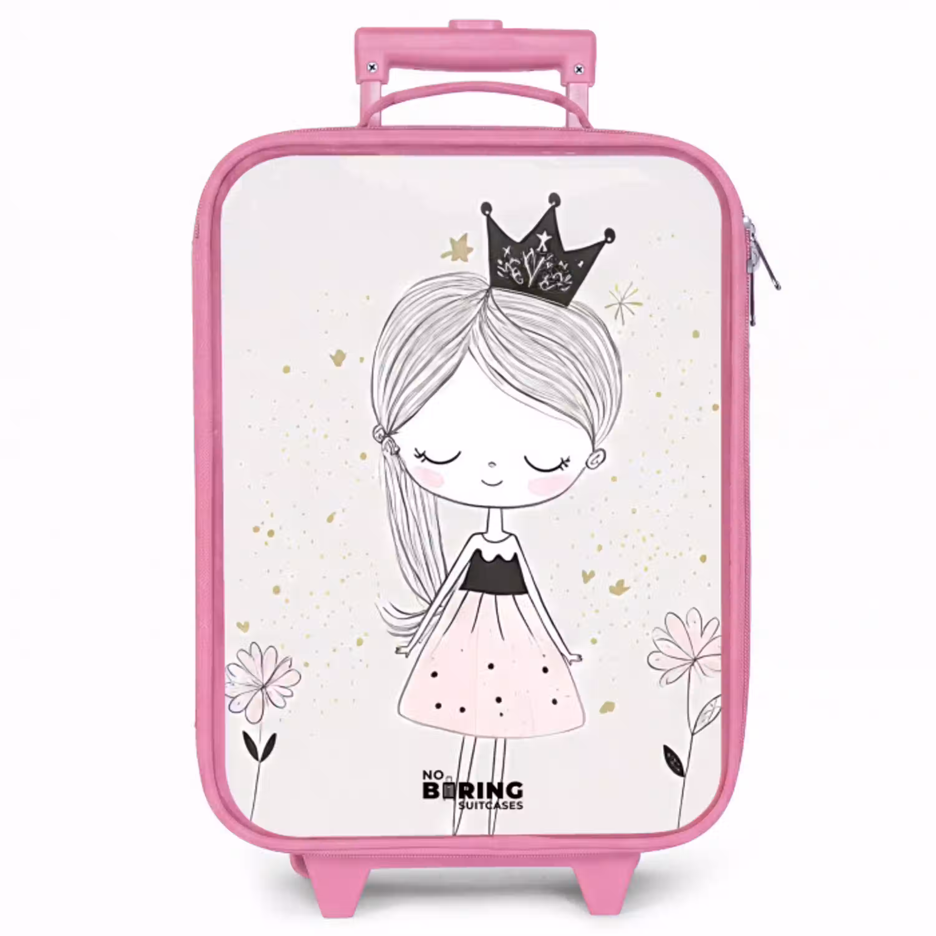 Prinses met zwart jurkje Kinderkoffer - Roze klein -zzz_website3d
