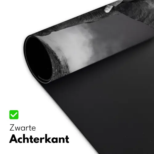 Olifant - Zwart - Wit - Rook Muismat XXL klein -sfeer2