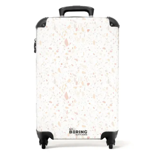Terrazzo patroon perzik NBS - Handbagage koffer - Kinderen Unisex middel -productfoto_recht