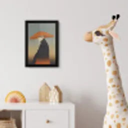 Minimalistisch - Silhouet - Oranje fotolijst zwart zonder passe partout klein -usfeer4_kinderkamer