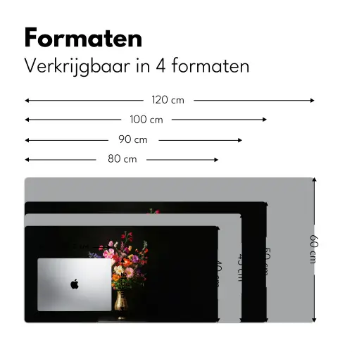 Kleurrijk - Boeket - Vaas - Goud Muismat XXL klein -sfeer5