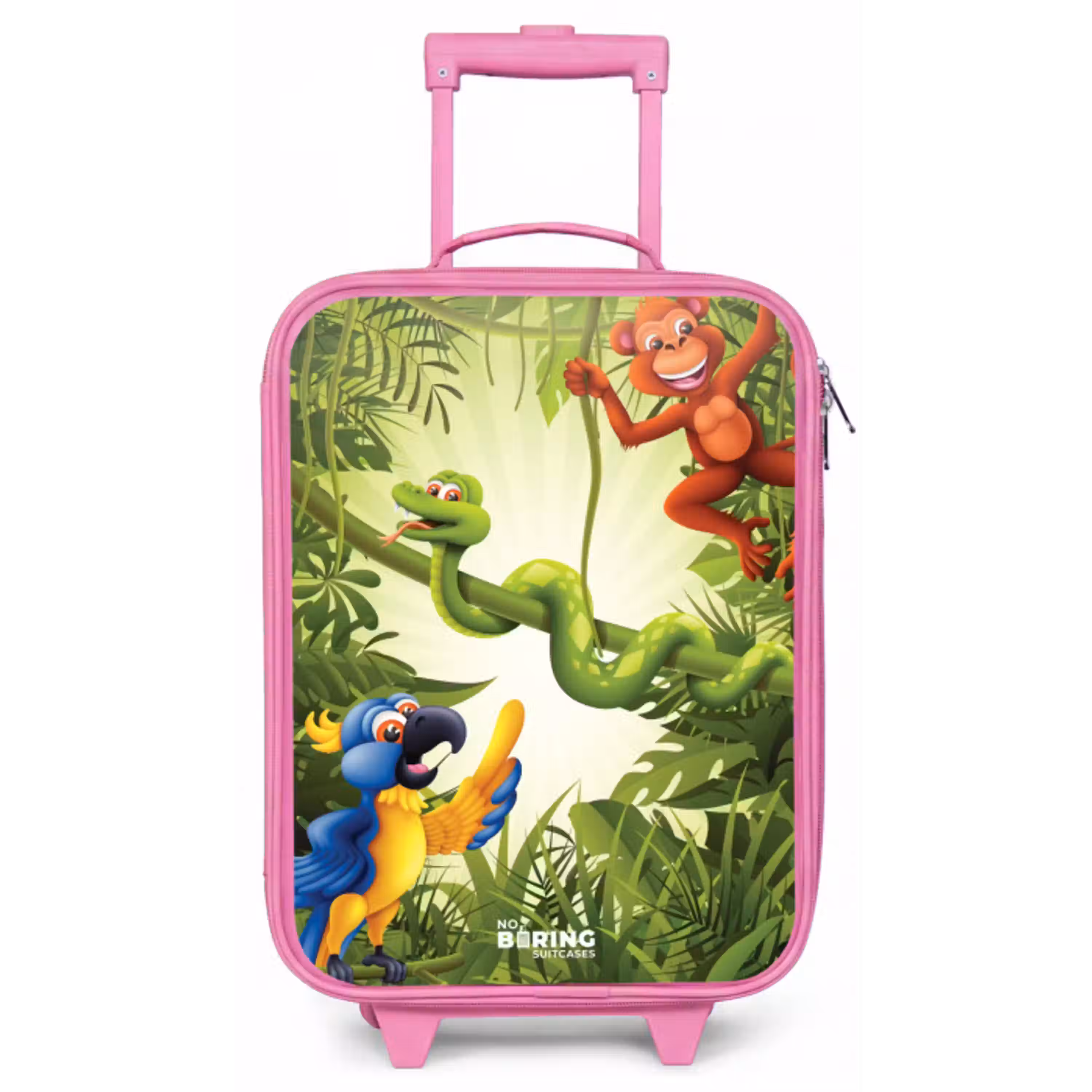 Dieren in de jungle Kinderkoffer - Roze klein -zz3dotto