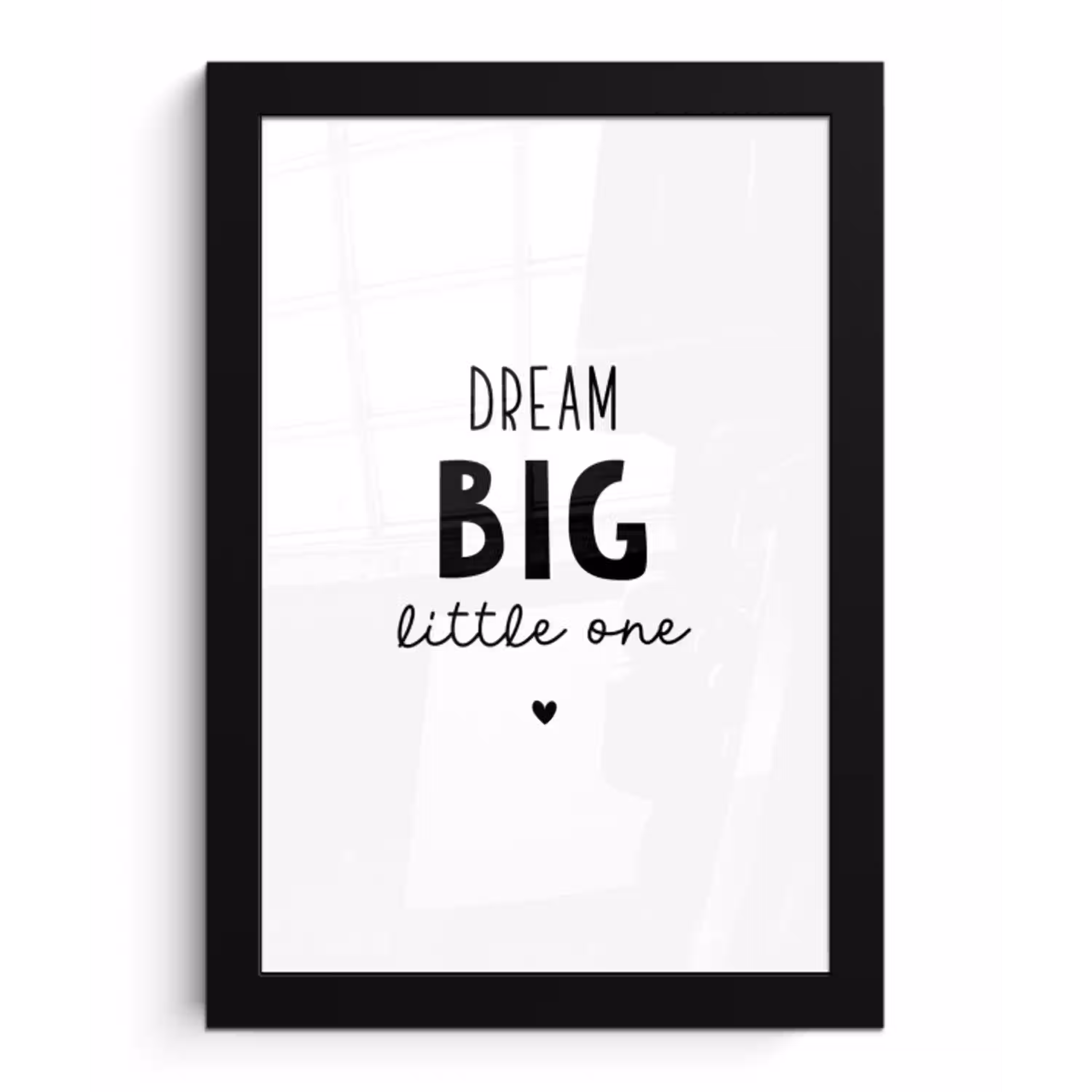 Quotes - Dream big little one - Spreuken - Baby - Dromen fotolijst zwart zonder passe partout klein -3d