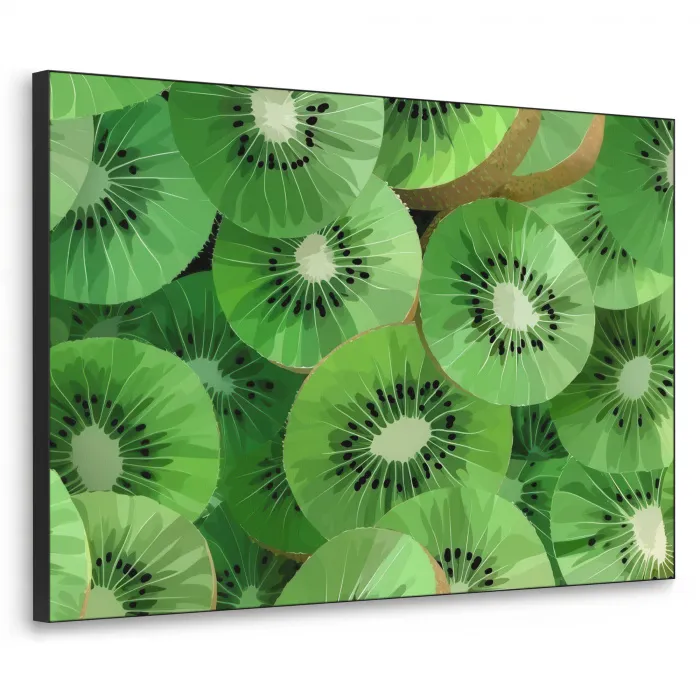 Kiwi - Groen - Pitten Textielframe zwart klein -3d