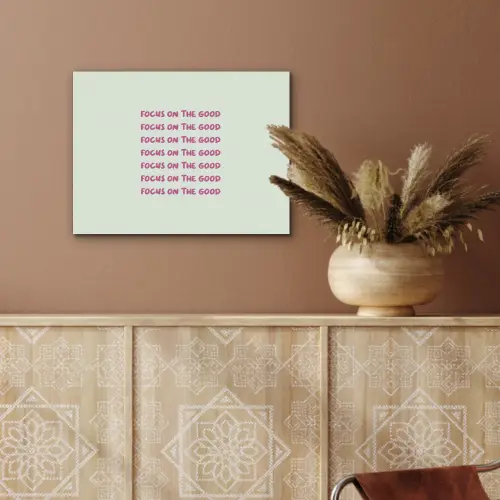 Focus on the good - Roze PET vilt klein -sfeer4