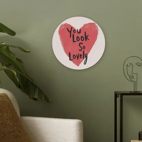 Hart - Rood - Valentijn Akoestische PET Vilt - Rond klein -sfeer2
