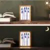Bloemen - Blauw - Lijnen - Bloemblaadjes Light Box met kabel (Tafellamp) klein -sfeer3