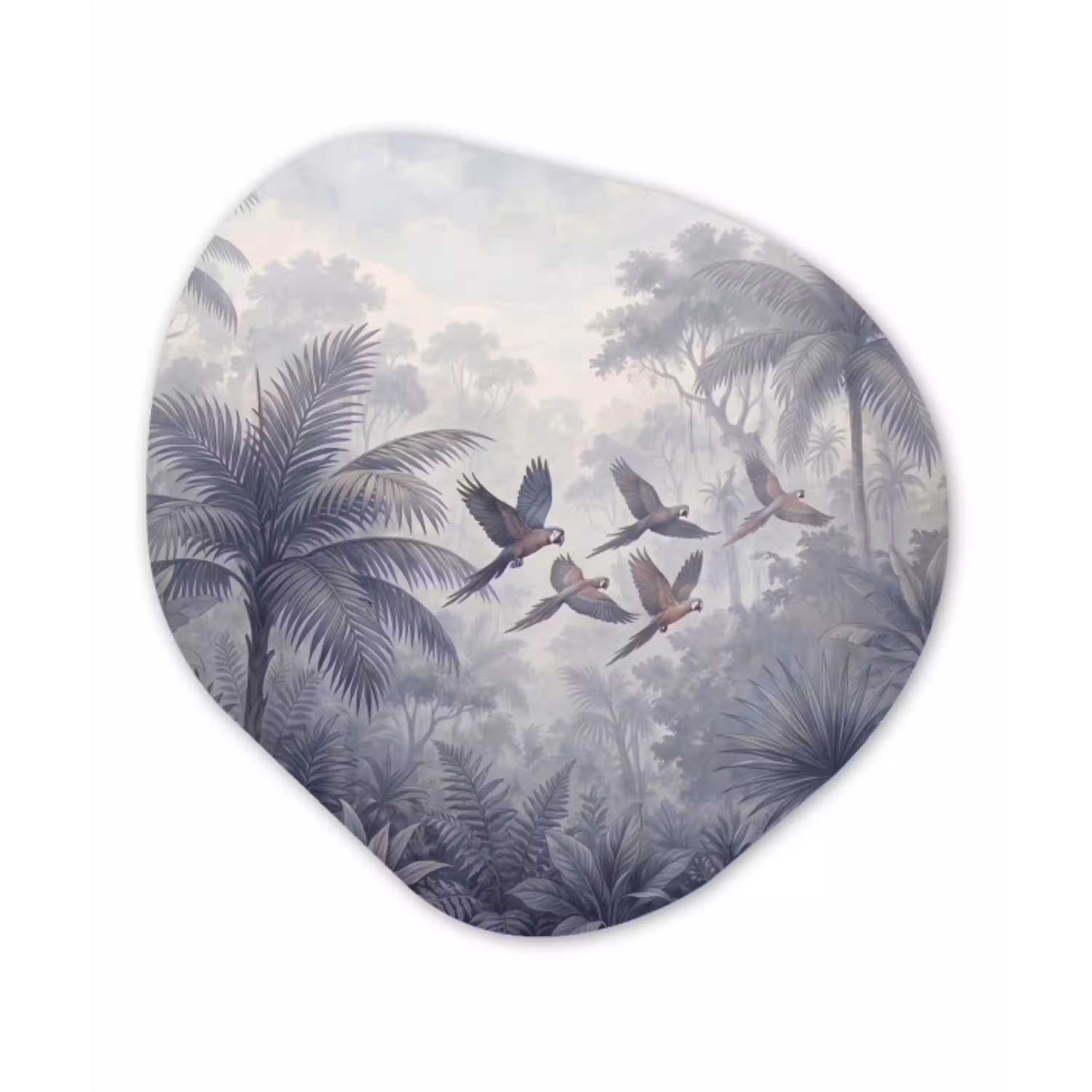 Vogel - Vliegend - Jungle - Vintage - Dieren Wandcirkel Organisch Aluminium middel -3d