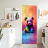 Panda - Dieren - Kleurrijk - Neon deurposter klein -sfeer5