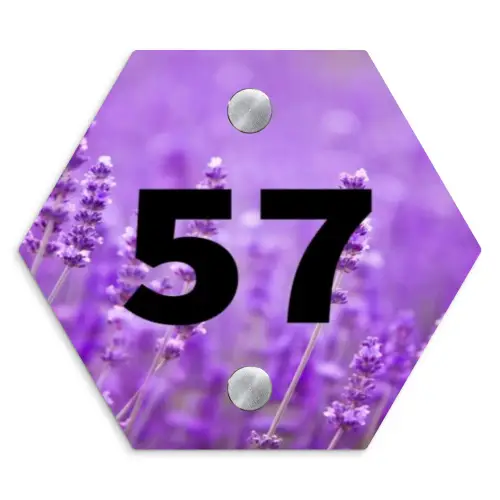 Lavendel - Traditioneel Naambord Hexagon klein -3d
