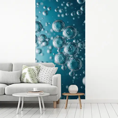 Luchtbellen - Dynamisch - Blauw fotobehang vinyl groot -woonkamer