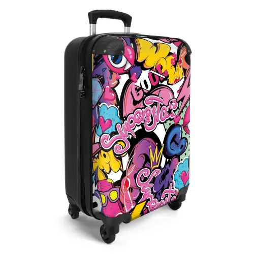 Girly graffiti Koffer - NBS - Handbagage middel -productfoto_3d